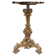 Italian Baroque Revival 19th-Century Carved Gilt Table with Zebra Hide Top