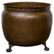 Mid-Century English Copper Planter with Paw Feet - Arts and Crafts Style