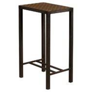Leather Louis Vuitton Top Small Side Table with Custom Metal Base and Stretchers
