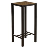 Louis Vuitton Leather Top Small Side Table with Custom Metal Base and Stretchers