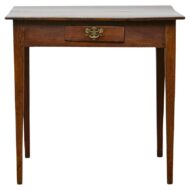 19th Century English Oak Table with Chippendale Brass Pull and Tapered Leg