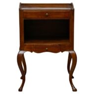 French Louis XV Walnut Nightstand with Tray Top and Hoof Feet, 19th Century