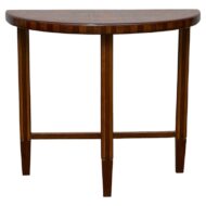 Tramp Art Demi-Lune Console Table with Geometric Marquetry, circa 1900