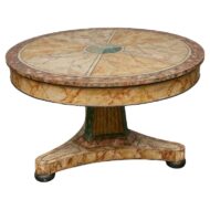 19th Century Italian Faux Painted Center Table with Trompe-l’Œil Marble Finish