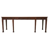 English Neoclassical Style 19th Century Mahogany Console Table with Carved Swags
