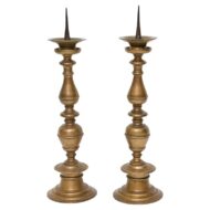Pair of Tall 18th Century Italian Bronze Pricket Candlesticks