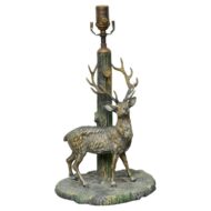American 19th Century Stag Sculpture Converted into Table Lamp