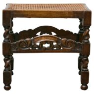 English Jacobean Style Seat Bench with Carved Apron, circa 1900