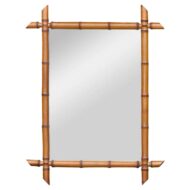 French Faux Bamboo Wall Mirror with Carved Frame, circa 1900