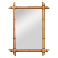 French Faux Bamboo Wall Mirror with Projecting Corners, circa 1900