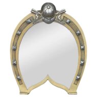 19th Century English Brass Equestrian Vanity Mirror in the Form of a Horseshoe