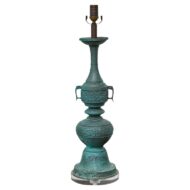 James Mont Style Bronze Table Lamp with Patinated Finish on Lucite Base