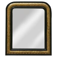 Small French Louis-Philippe Mirror with Gilt and Black Frame, circa 1850