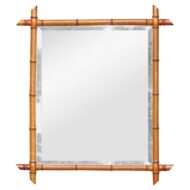 A French faux bamboo mirror with beveled glass