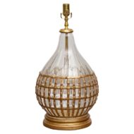 An Italian table lamp made of gilt bamboo and glass, with single socket.