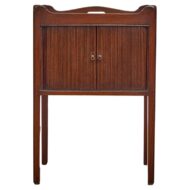 English 19th Century Mahogany Side Cabinet with Scalloped Gallery, Tambour Doors