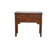 English 19th Century Oak Lowboy with Brass Drop Handles