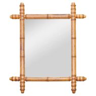 French Faux Bamboo Mirror with Turned Finials, circa 1900