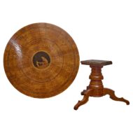 Italian 19th Century Sorrento Marquetry Center Table with Figural Inlay