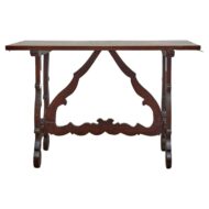 Italian Baroque Style Walnut Console Table with Shaped Stretcher, circa 1800