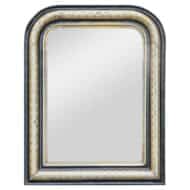 Small Louis Philippe Mirror with Black and Silvered Frame, 19th Century