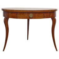19th Century Biedermeier Walnut Round Center Table with Radiating Veneer Top