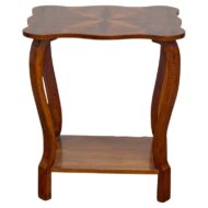 Austrian Biedermeier 19th Century Walnut Side Table with Star Marquetry Top