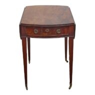 English 19th Century Mahogany Pembroke Table with Tapered Legs on Casters