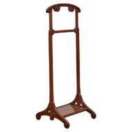 French Gentleman’s Wooden Valet Stand with Scroll Accents, Early 20th Century