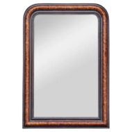 French Faux Tortoiseshell and Ebonized Mirror with Rounded Corners, circa 1920
