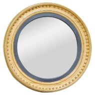 Large 19th Century English Giltwood Convex Mirror with Ebonized Inner Trim
