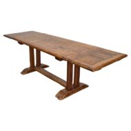 19th-Century French Fruitwood Extension Dining Table with Two Leaves