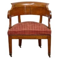 Biedermeier Walnut Tub Chair with Curved Crest Rail, 19th Century