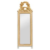 French Louis XVI Revival Giltwood Mirror with Laurel Crest, circa 1920