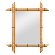 French Turned Faux Bamboo Wall Mirror with Tapered Finials, circa 1900