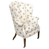 English Regency Wingback Armchair on Casters, Circa 1820