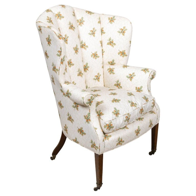 English Regency Wingback Armchair on Casters, Circa 1820