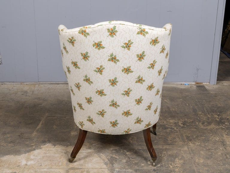 English Regency Wingback Armchair on Casters, Circa 1820 - Image 3