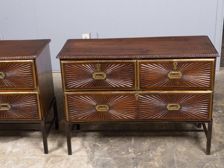 Pair of 19th Century Anglo-Indian Carved Chests on Custom Metal Stands - Image 15