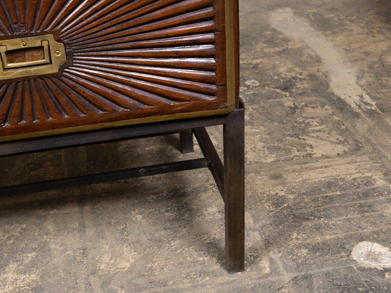 Pair of 19th Century Anglo-Indian Carved Chests on Custom Metal Stands - Image 10