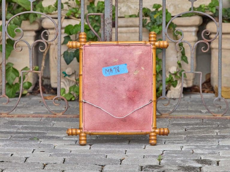 Small French Faux Bamboo Carved Wood Wall Mirror with Turned Frame, Circa 1900 - Image 9