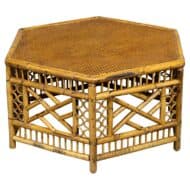 English Faux Bamboo and Cane Hexagonal Coffee Table, circa 1900