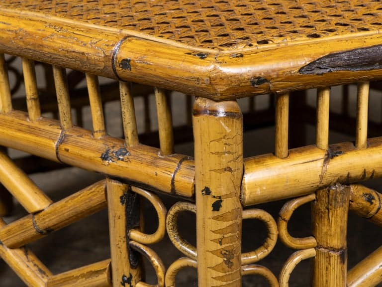 English Faux Bamboo and Cane Hexagonal Coffee Table, circa 1900 - Image 9