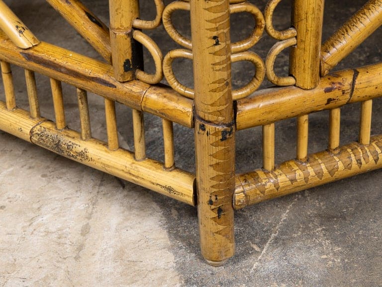 English Faux Bamboo and Cane Hexagonal Coffee Table, circa 1900 - Image 8