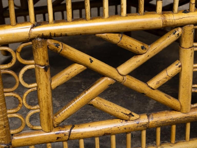 English Faux Bamboo and Cane Hexagonal Coffee Table, circa 1900 - Image 7