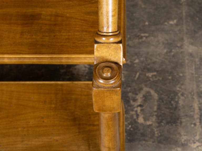 English 19th Century Walnut Library Steps with Handrail and Turned Supports - Image 7