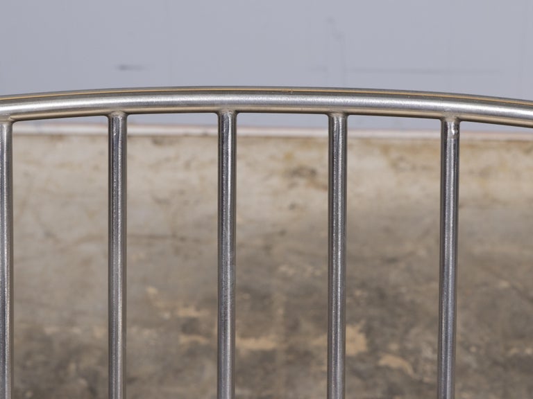 Mid-20th Century Italian Polished Steel Armchair with Brass Details - Image 10