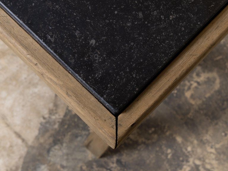 English Pine Side Table with Black Marble Top and X-Form Base, Circa 1880 - Image 12