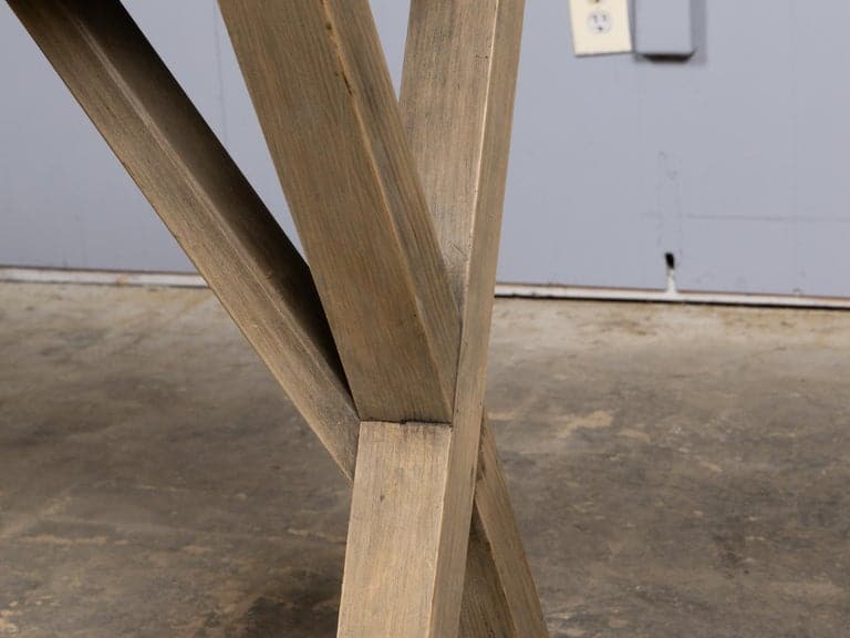 English Pine Side Table with Black Marble Top and X-Form Base, Circa 1880 - Image 9