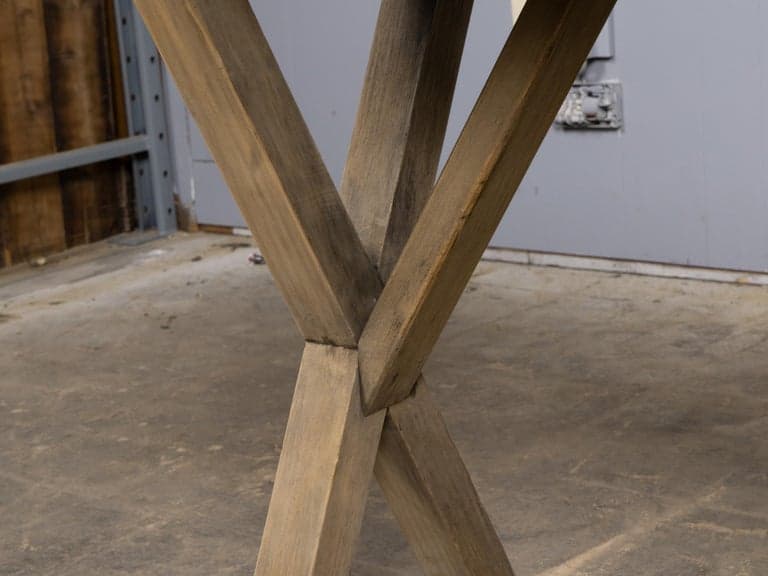 English Pine Side Table with Black Marble Top and X-Form Base, Circa 1880 - Image 7